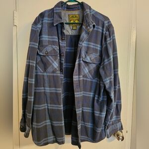 Anchorage Blue Plaid Flannel Button-Up Shirt 2XL Like New